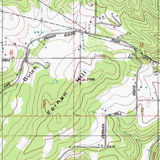 Topographic Map of Fernan Hill, ID