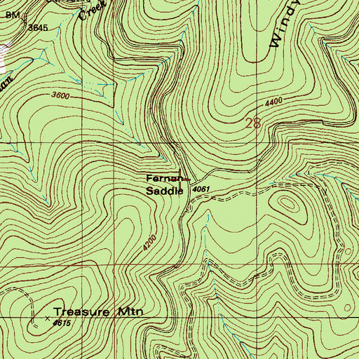 Topographic Map of Fernan Saddle, ID