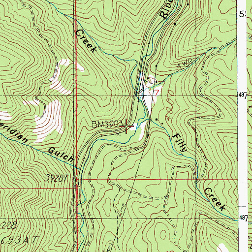 Topographic Map of Filly Creek, ID