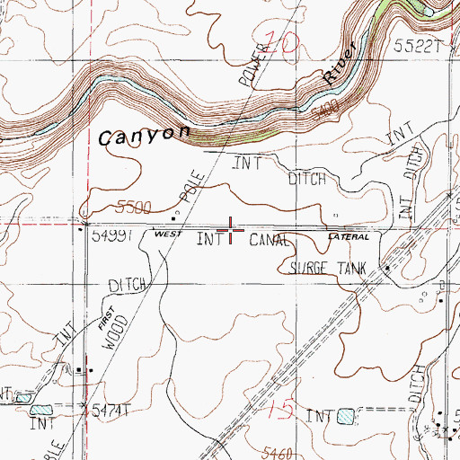 Topographic Map of First West Lateral, ID