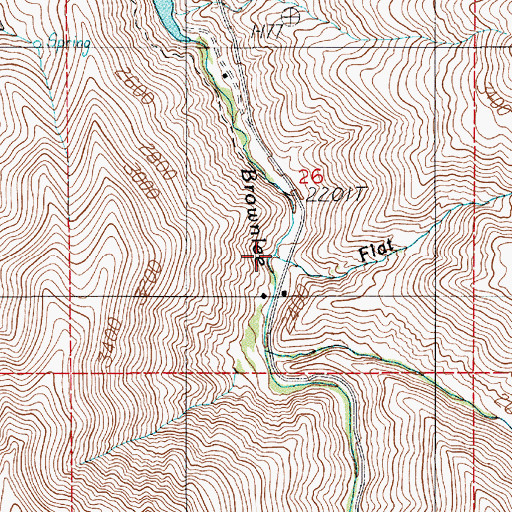 Topographic Map of Flat Creek, ID
