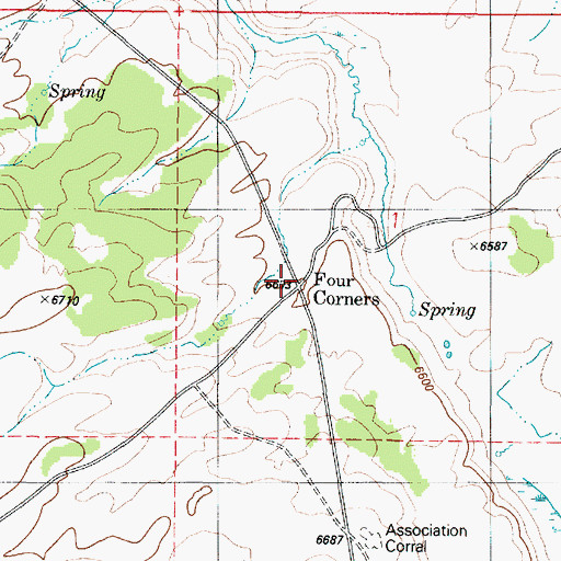 Topographic Map of Four Corners, ID