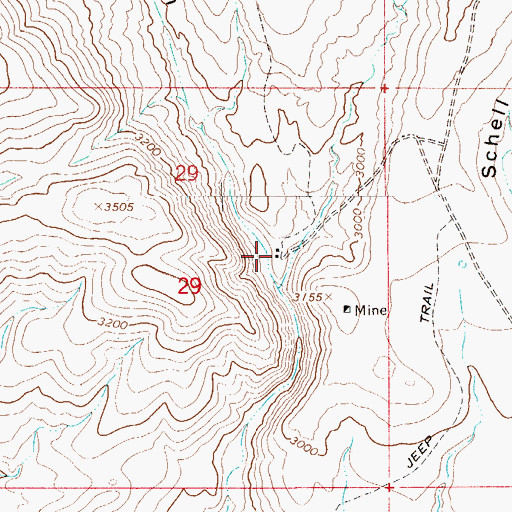 Topographic Map of Jack Shoe Ranch, AZ
