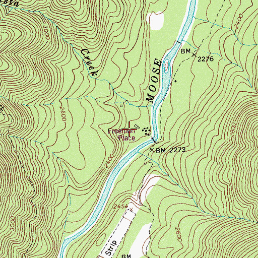 Topographic Map of Freeman Place, ID
