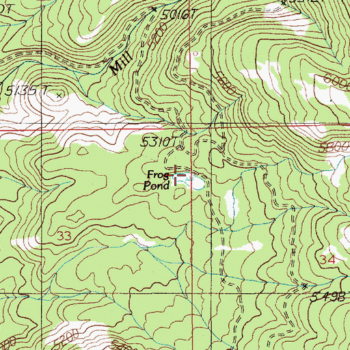 Topographic Map of Frog Pond, ID