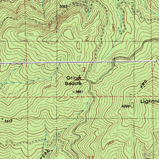 Topographic Map of Griner Saddle, ID