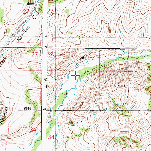 Topographic Map of Garden Creek, ID