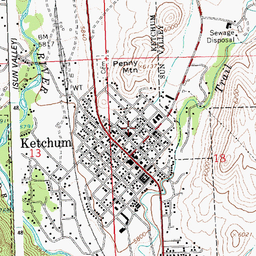 Topographic Map of Giacobbi Square, ID