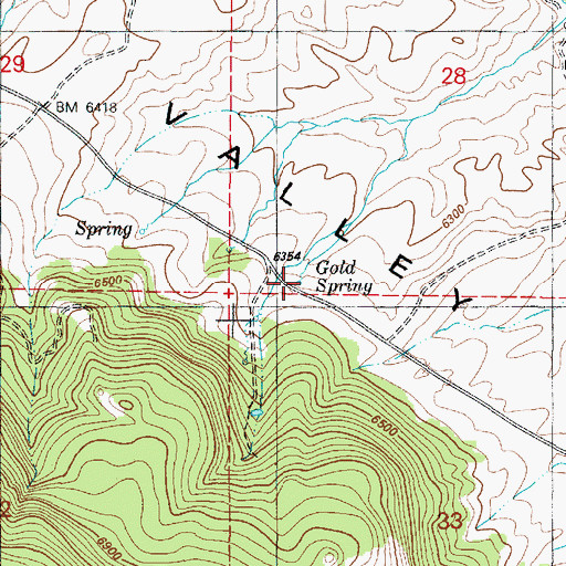 Topographic Map of Gold Spring, ID