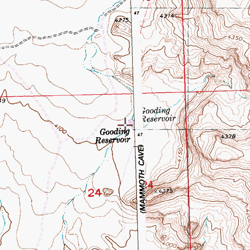 Topographic Map of Gooding Reservoir, ID