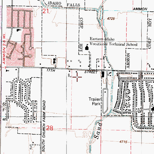 Topographic Map of Grand Teton Mall, ID