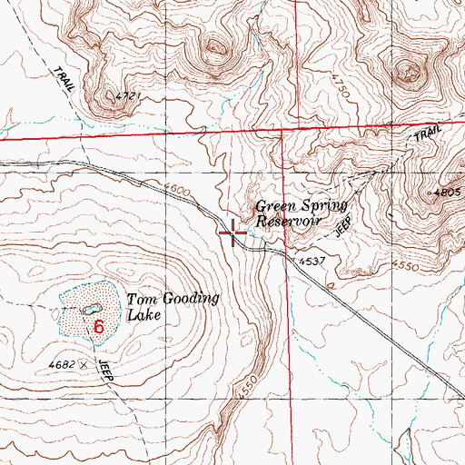 Topographic Map of Green Spring Reservoir, ID