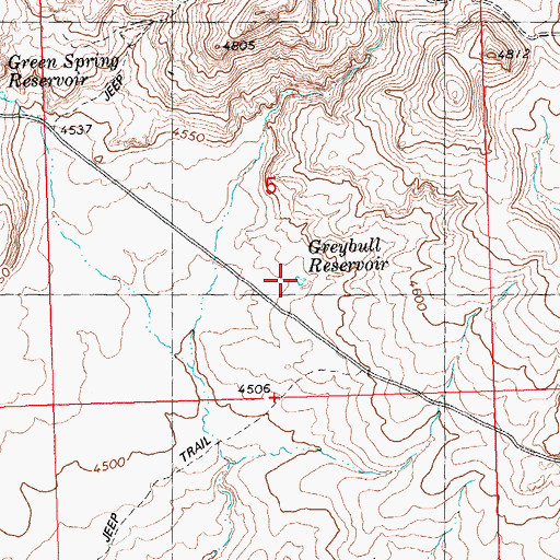 Topographic Map of Greybull Reservoir, ID