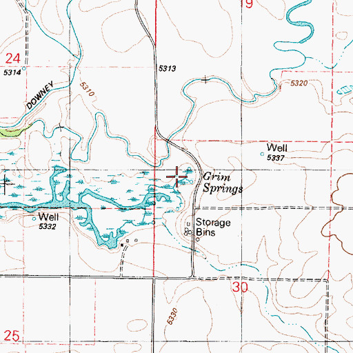 Topographic Map of Grim Springs, ID