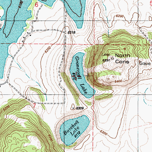 Topographic Map of Gronewell Lake, ID