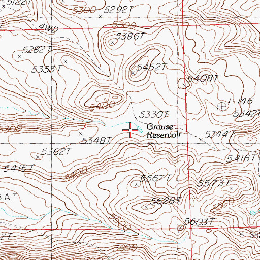 Topographic Map of Grouse Reservoir, ID