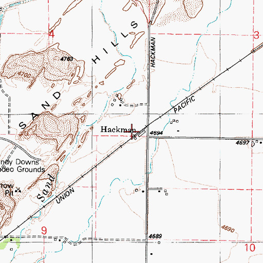 Topographic Map of Hackman, ID