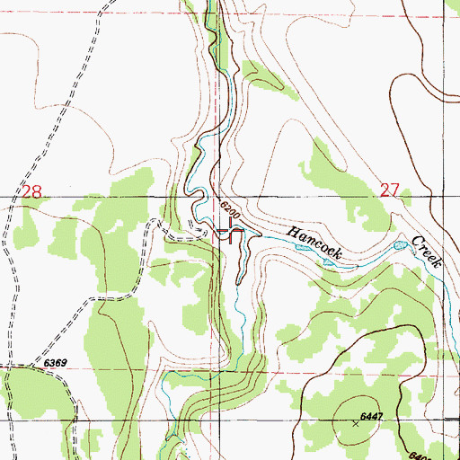 Topographic Map of Hancock Creek, ID