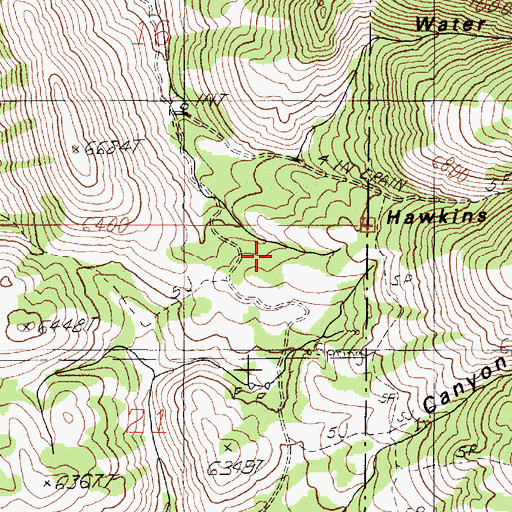 Topographic Map of Hawkins Hollow, ID