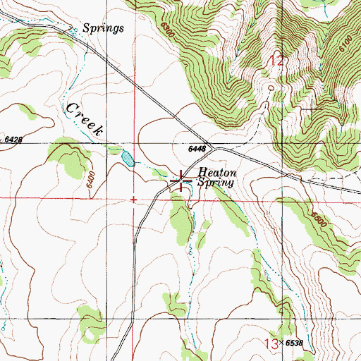 Topographic Map of Heaton Spring, ID