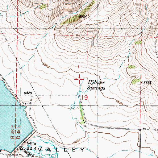 Topographic Map of Hibner Spring, ID
