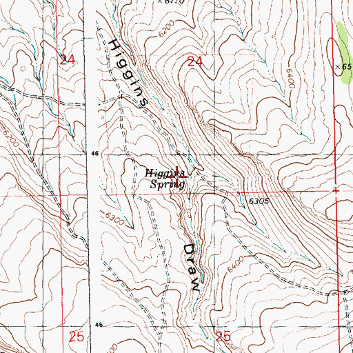 Topographic Map of Higgins Spring, ID