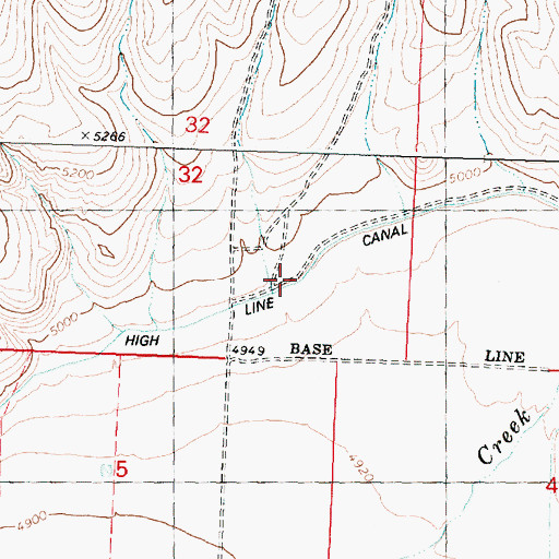 Topographic Map of High Line Canal, ID