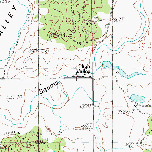Topographic Map of High Valley, ID