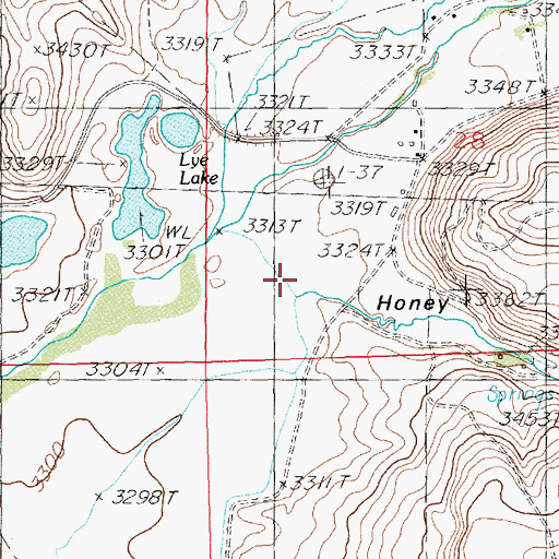 Topographic Map of Honey Spring Canyon, ID