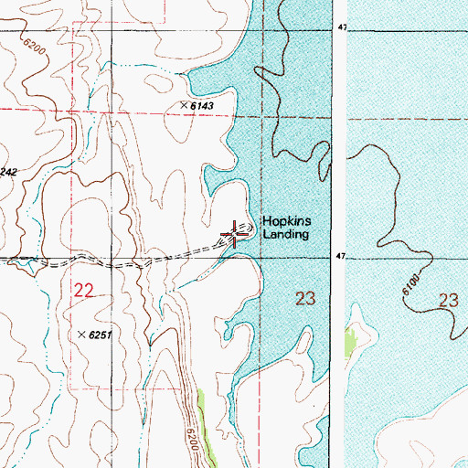 Topographic Map of Hopkins Landing, ID