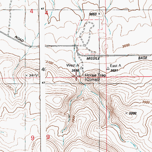 Topographic Map of Horse Trap, ID