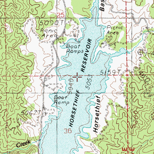 Topographic Map of Horsethief Reservoir State Park, ID