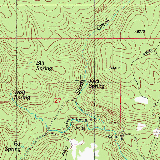 Topographic Map of Joes Spring, AZ