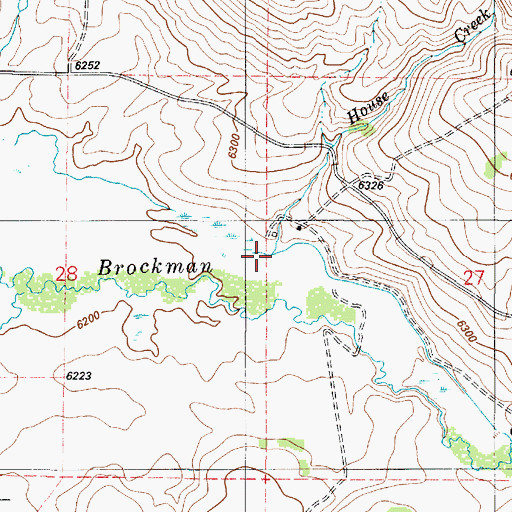 Topographic Map of House Creek, ID