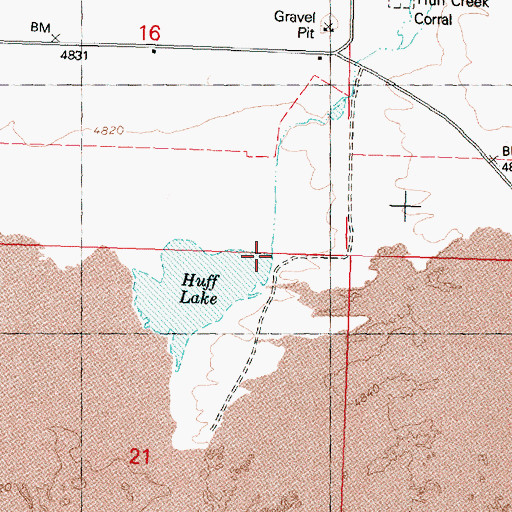 Topographic Map of Huff Creek, ID