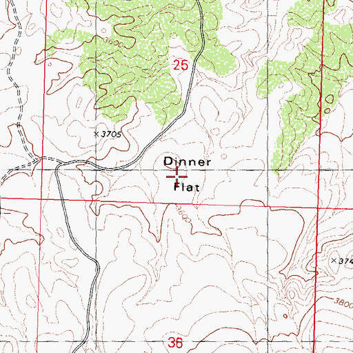 Topographic Map of Dinner Flat, AZ