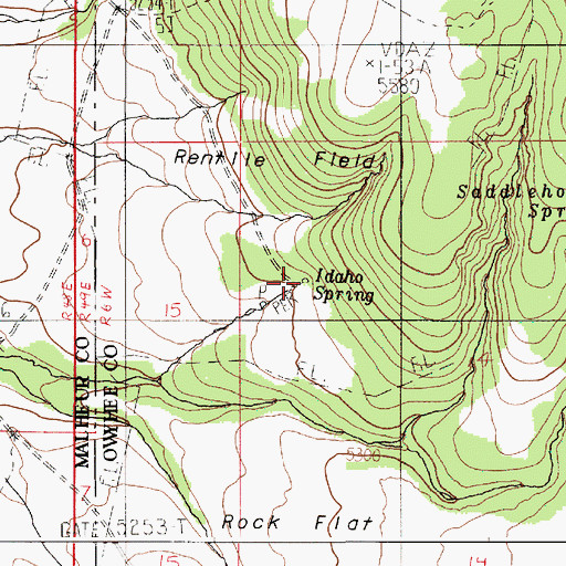 Topographic Map of Idaho Spring, ID
