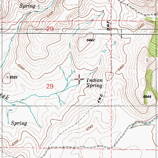 Topographic Map of Indian Spring, ID