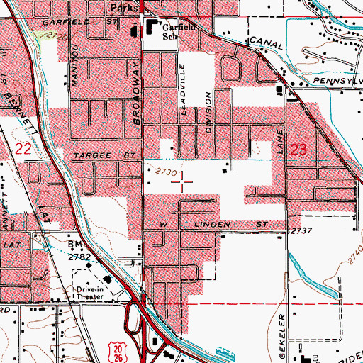 Topographic Map of Ivywild Park, ID