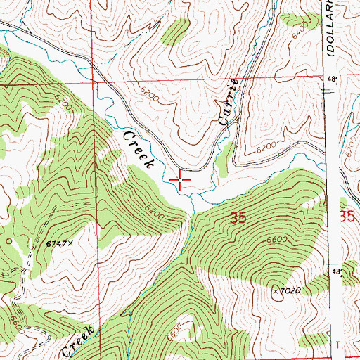Topographic Map of Carrie Creek Campground, ID