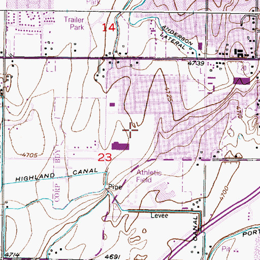 Topographic Map of Ethel Boyes School, ID