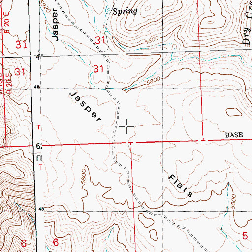 Topographic Map of Jasper Flats, ID