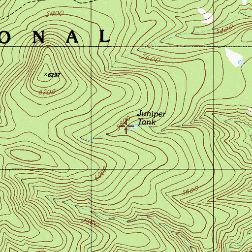 Topographic Map of Juniper Tank, AZ