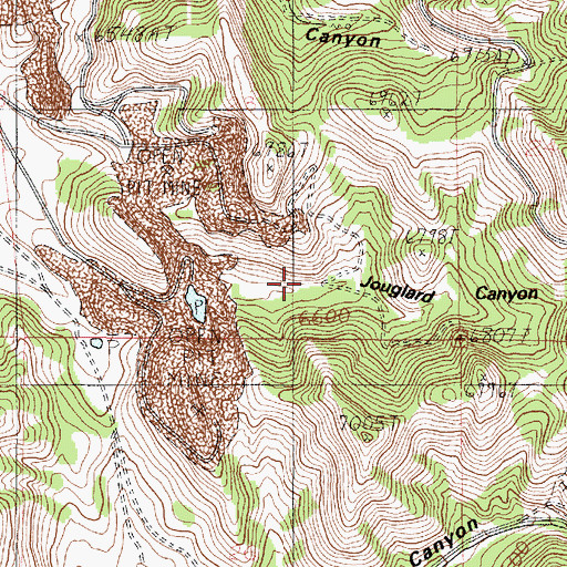 Topographic Map of Jouglard Canyon, ID