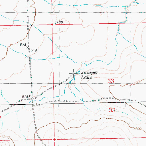 Topographic Map of Juniper Lake, ID