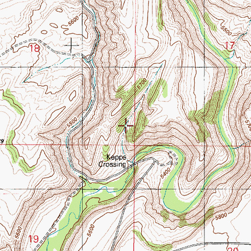 Topographic Map of Kepps Crossing, ID