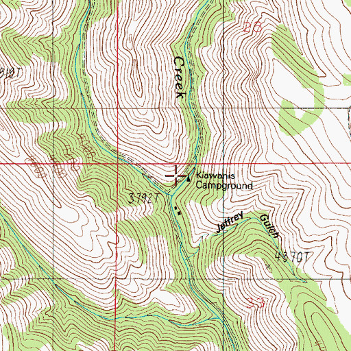 Topographic Map of Kiawanis Campground, ID