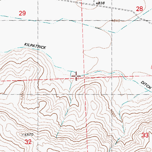 Topographic Map of Kilpatrick Ditch, ID