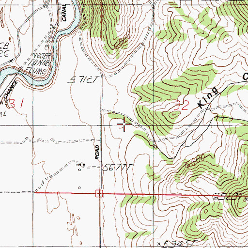 Topographic Map of King Canyon, ID