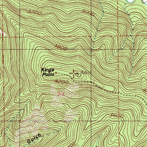 Topographic Map of Kings Point, ID